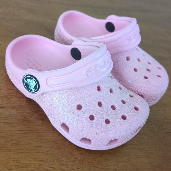 Crocs classic clog glitter pink toddler C5 - Picture 6 of 8